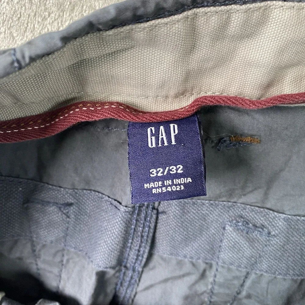 Vintage Gap Pants Mens Size 32x32 Blue Grey Y2K Paratrooper Skater Cargo Belted
